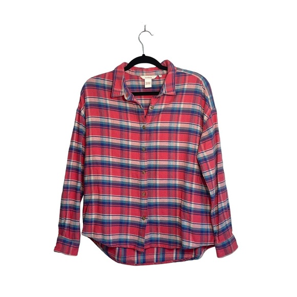 Sundance 100% Cotton Pink Plaid Button Down Flannel Shirt Medium Women’s - Picture 1 of 9
